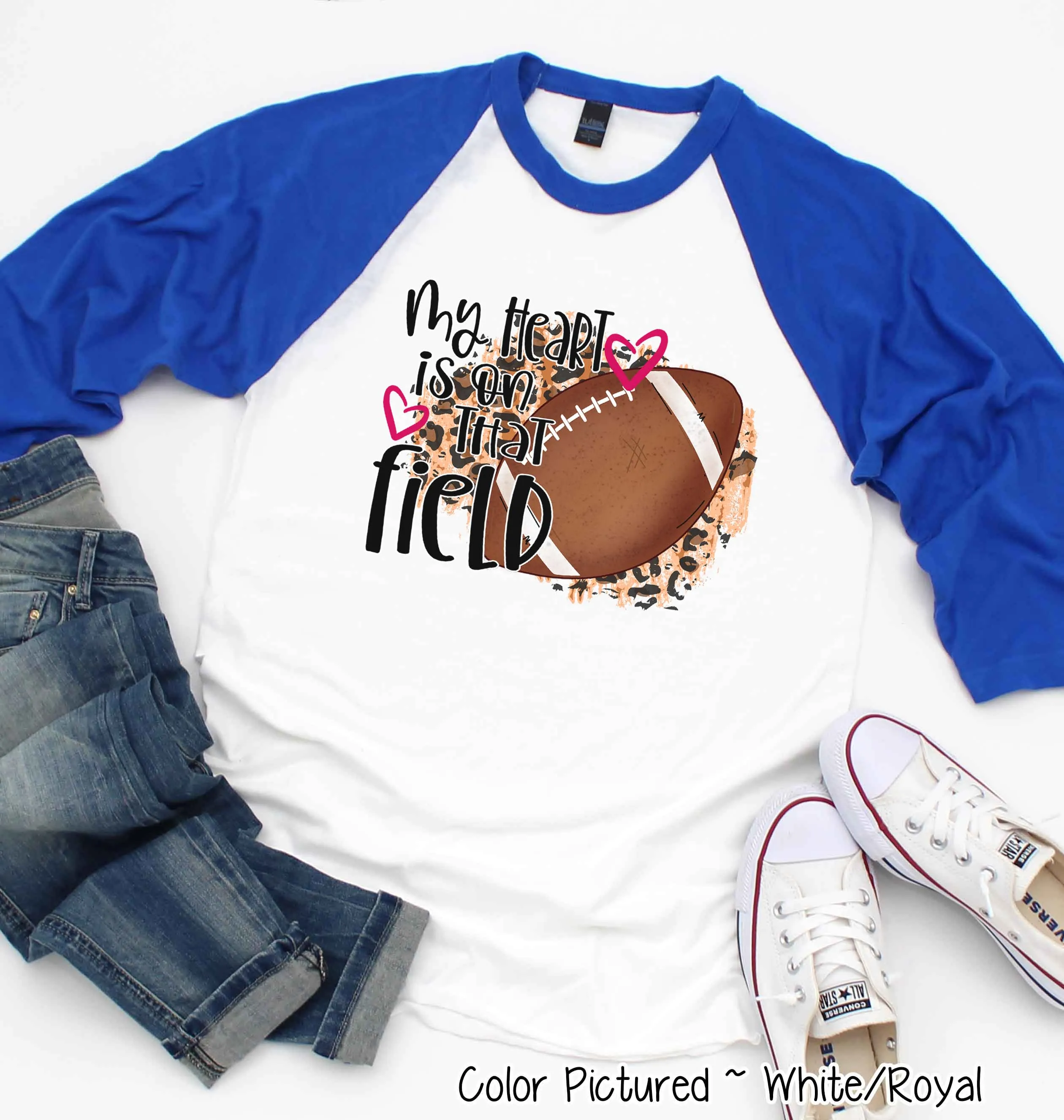 My Heart is On That Field Football Mom Tee