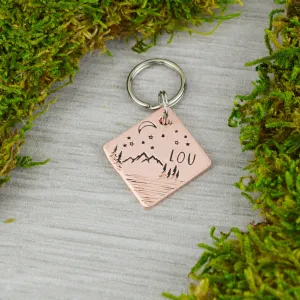 Night on the Lake Mini Pet ID Tag