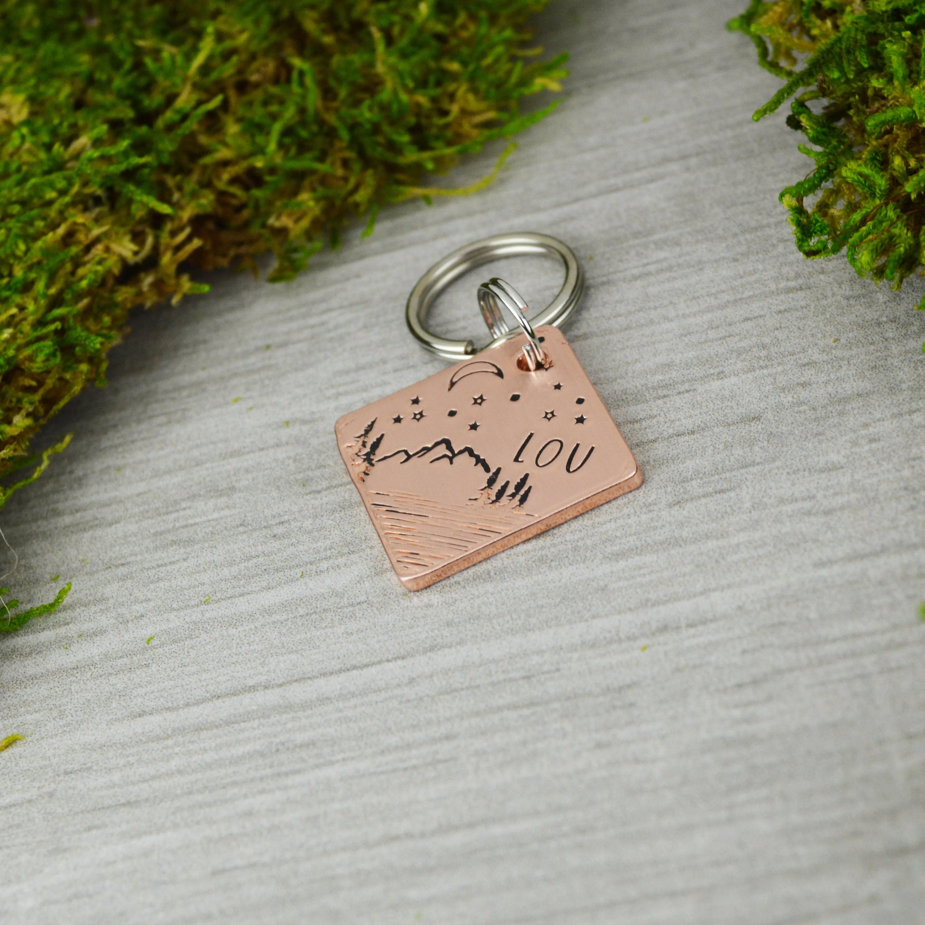 Night on the Lake Mini Pet ID Tag