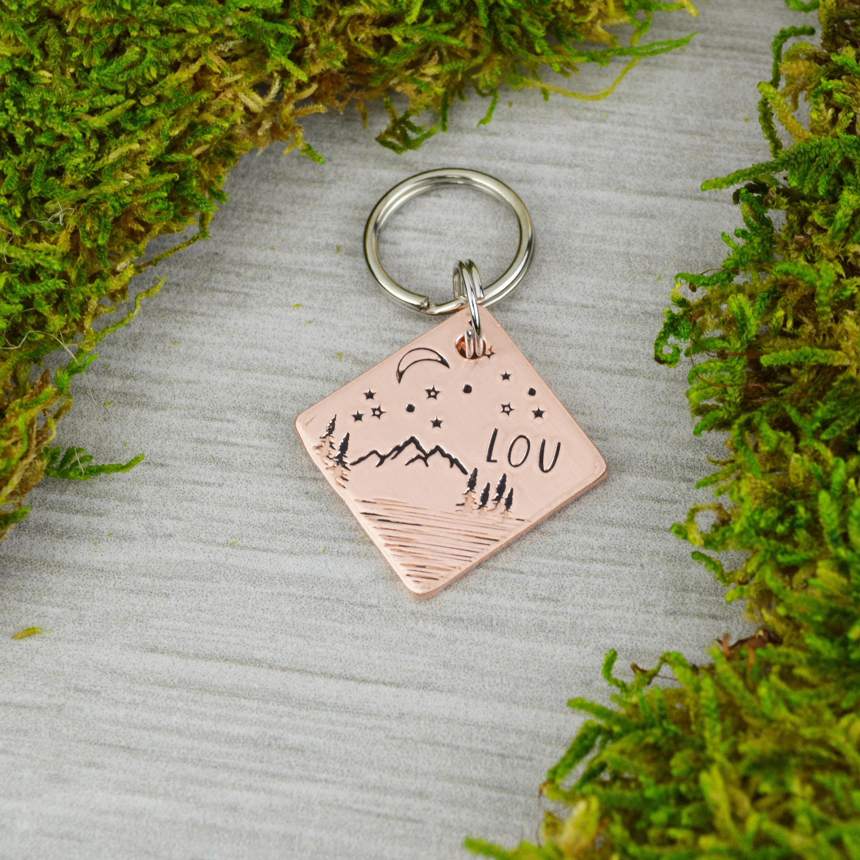 Night on the Lake Mini Pet ID Tag