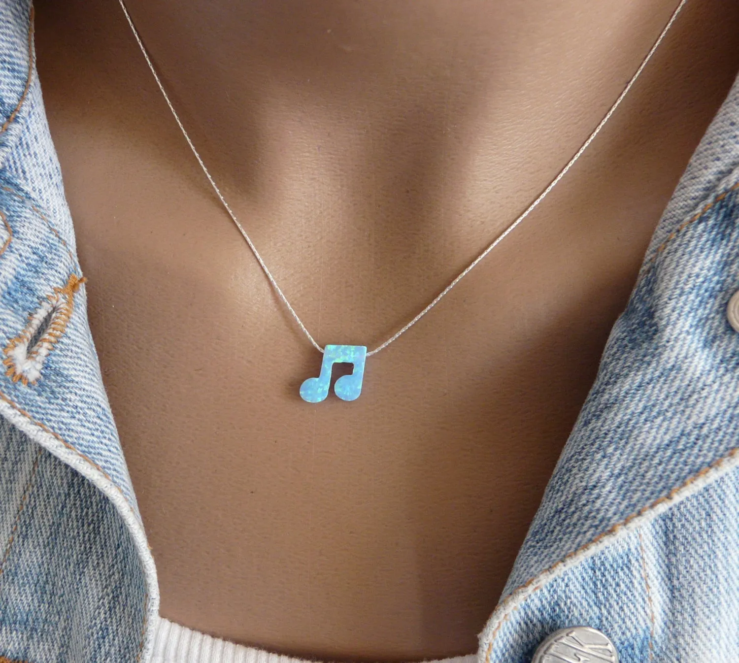 Opal Music Note Necklace – Perfect for Music Lovers