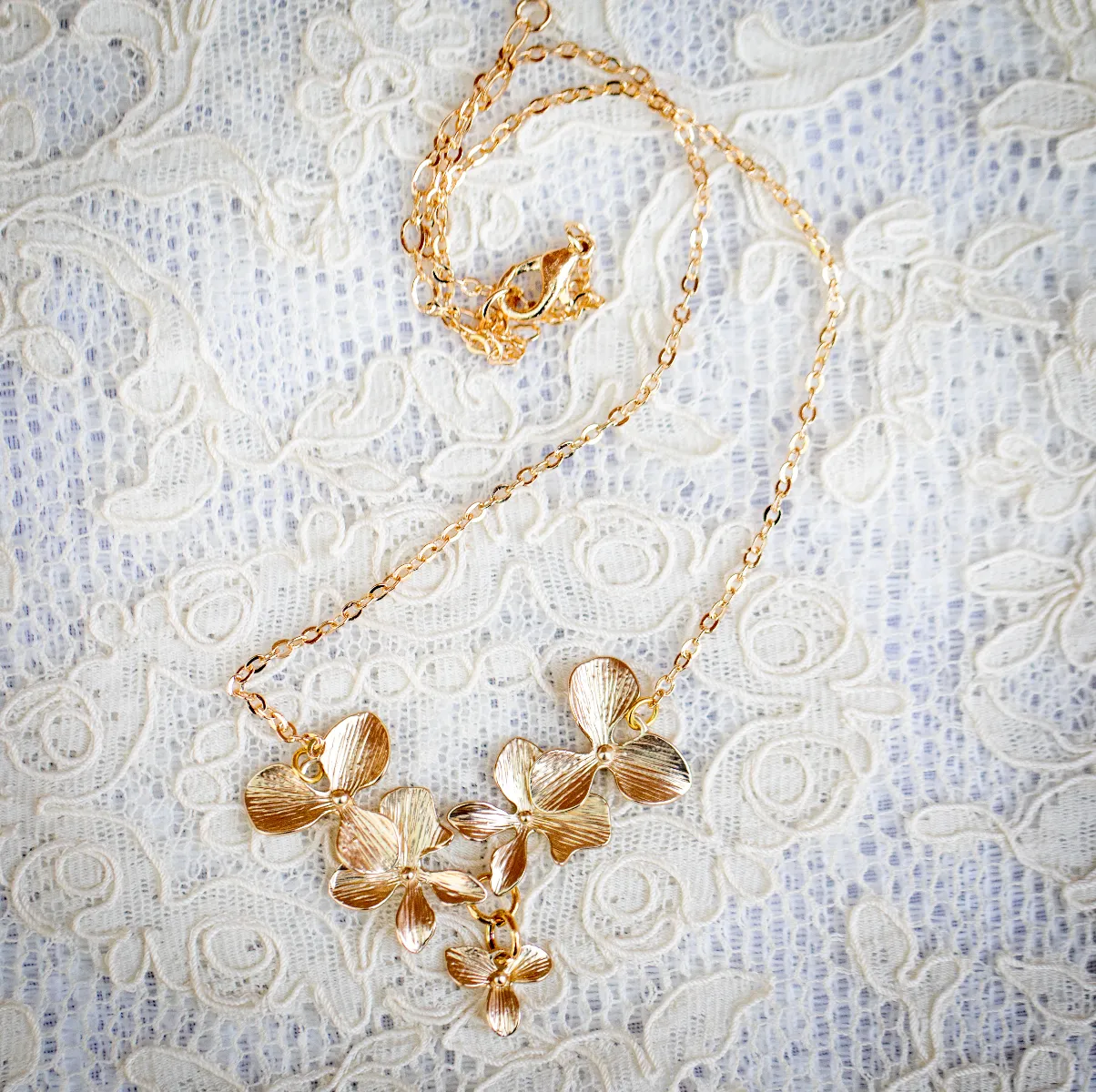 Orchid Necklace-5 Blossoms