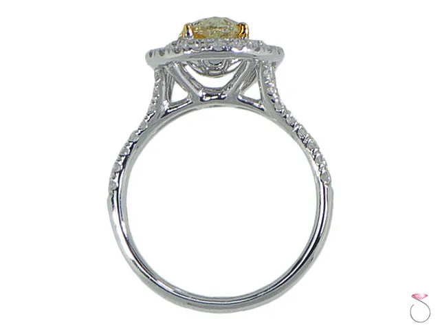 Oval Fancy Yellow Diamond Engagement Ring 2.34ctw in 18K