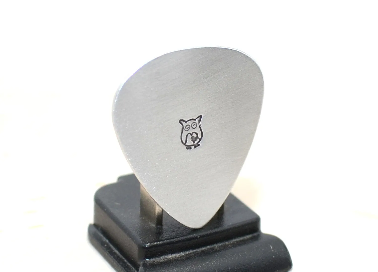 Owl on Metal Guitar Picks in your choice of colours