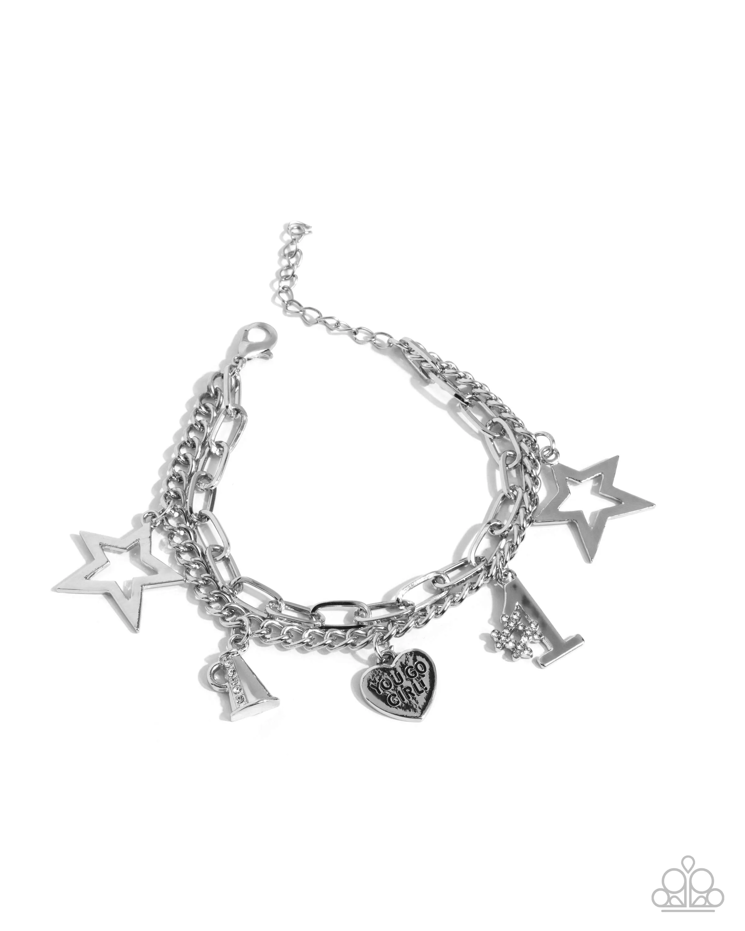 Paparazzi Team Spirit - White Bracelet