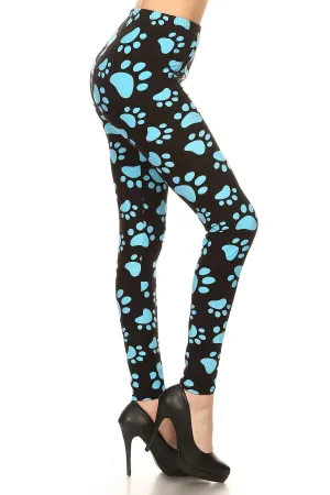Paw Print Blue Leggings