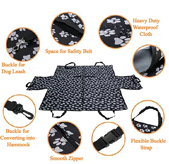Paw Print Car Seat Dog Cover