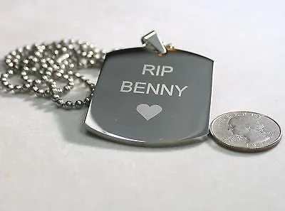 PAW PRINT DOG CAT MEMORIAL PET OR TEAM ENGRAVED X LARGE THICK SOLID STAINLESS