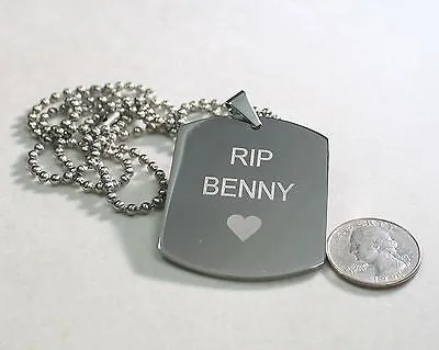 PAW PRINT DOG CAT MEMORIAL PET OR TEAM ENGRAVED X LARGE THICK SOLID STAINLESS