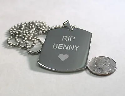 PAW PRINT DOG CAT MEMORIAL PET OR TEAM ENGRAVED X LARGE THICK SOLID STAINLESS
