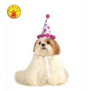 Paw Print Girl Pet Birthday Hat Size M L