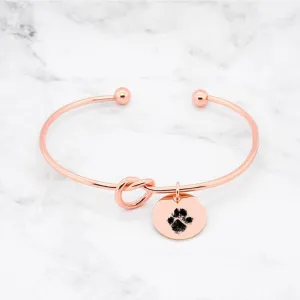 Paw Print Knot Bangle - Custom Paw Print Bracelet