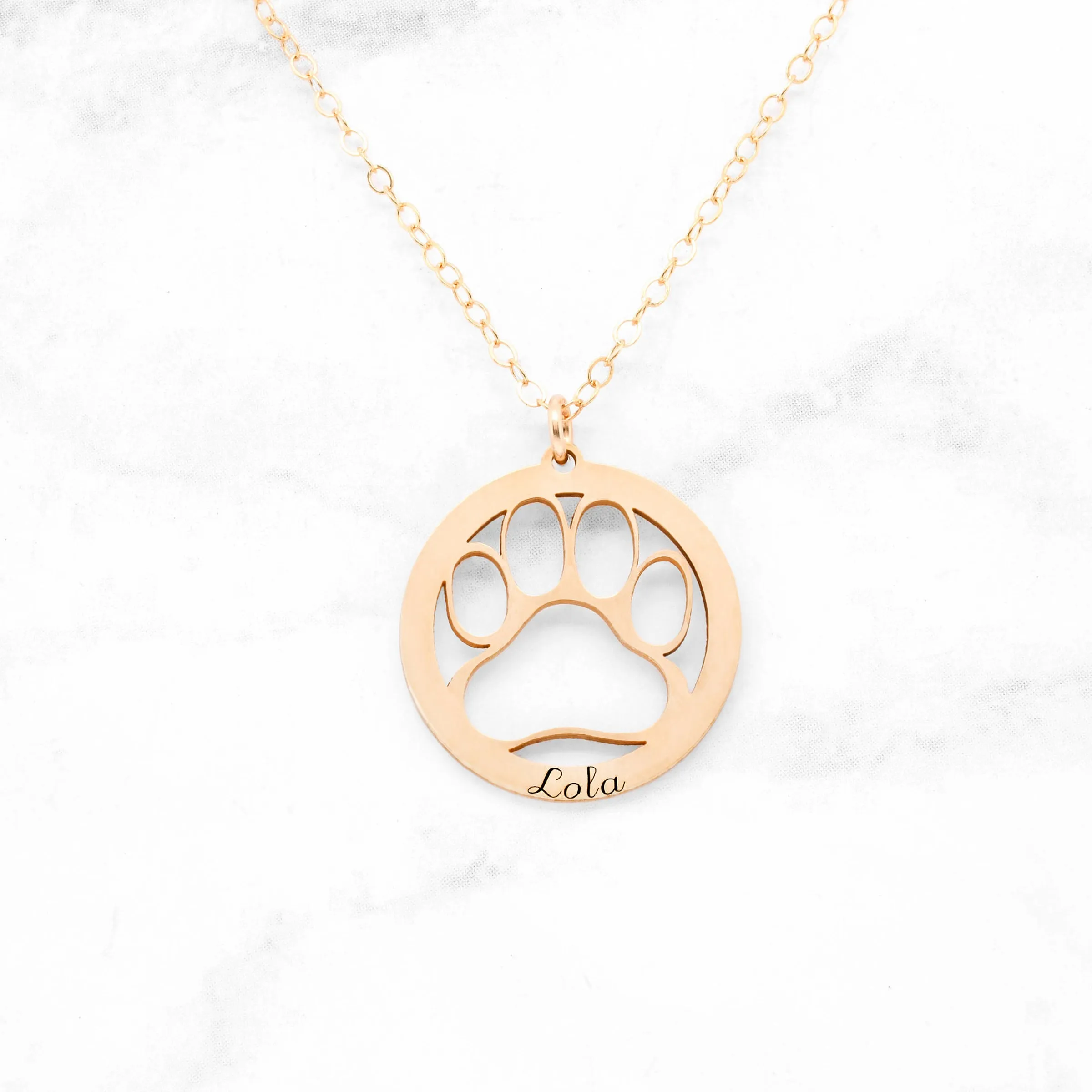 Paw Print Necklace - Personalized Dog Paw Necklace