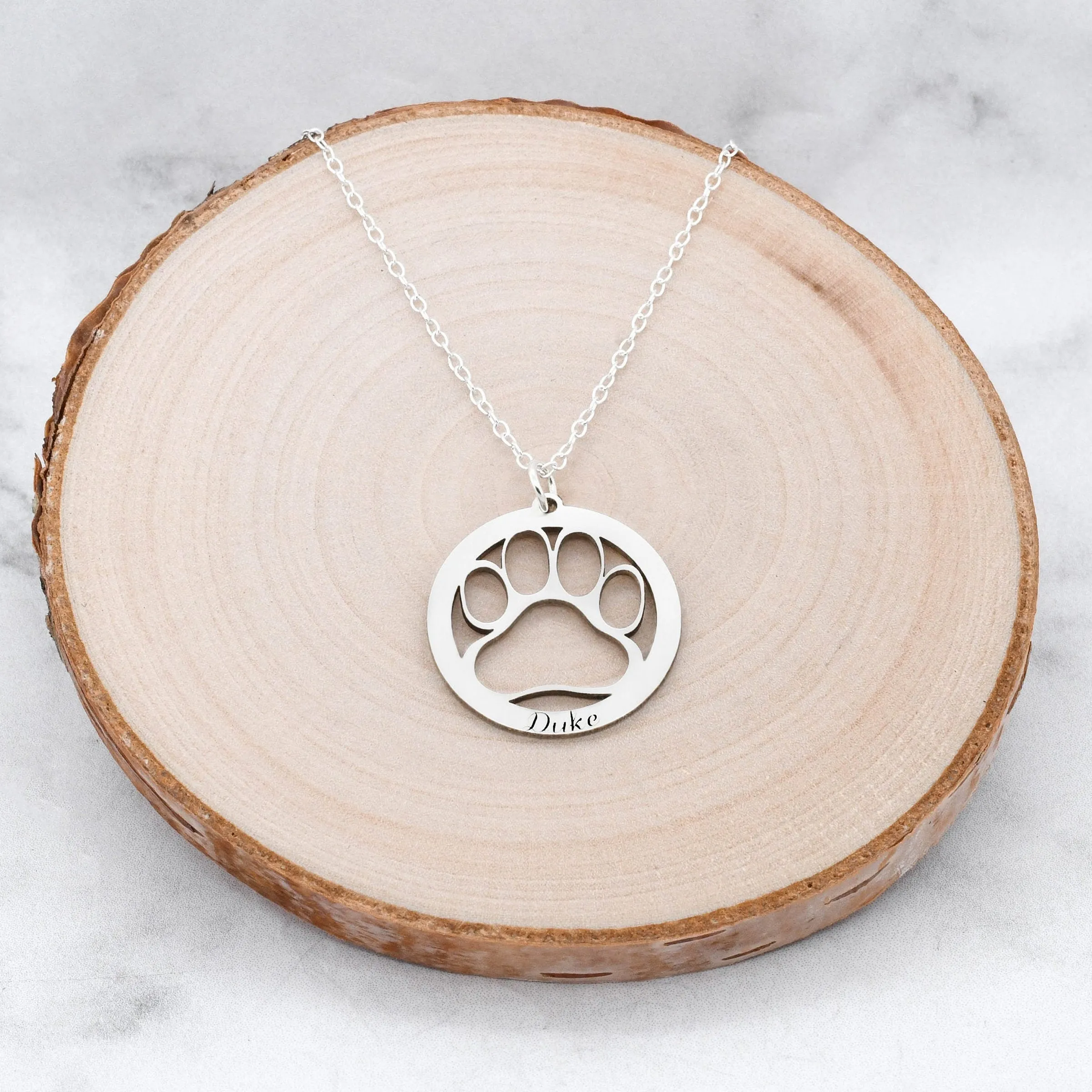 Paw Print Necklace - Personalized Dog Paw Necklace