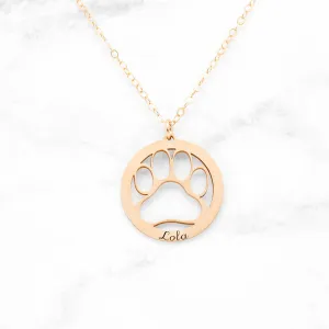 Paw Print Necklace - Personalized Dog Paw Necklace