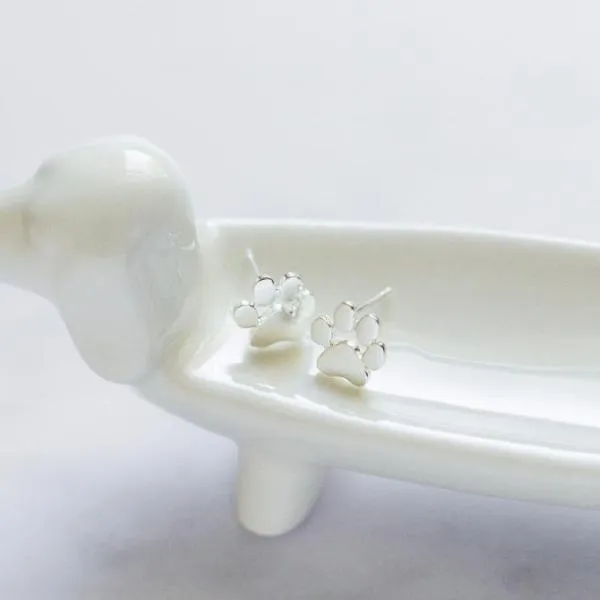 Paw Print Post Earring