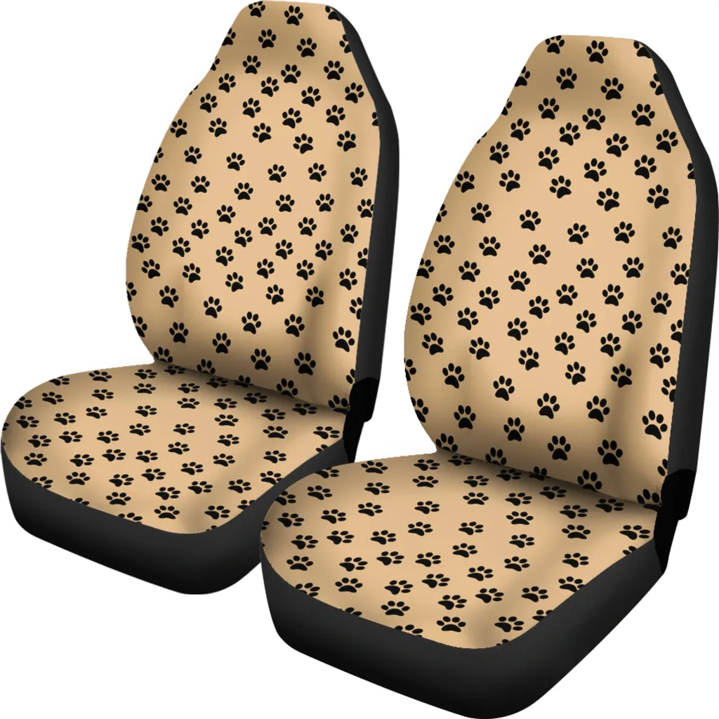 Paw Prints Tan Car Seat Covers (Set of 2)