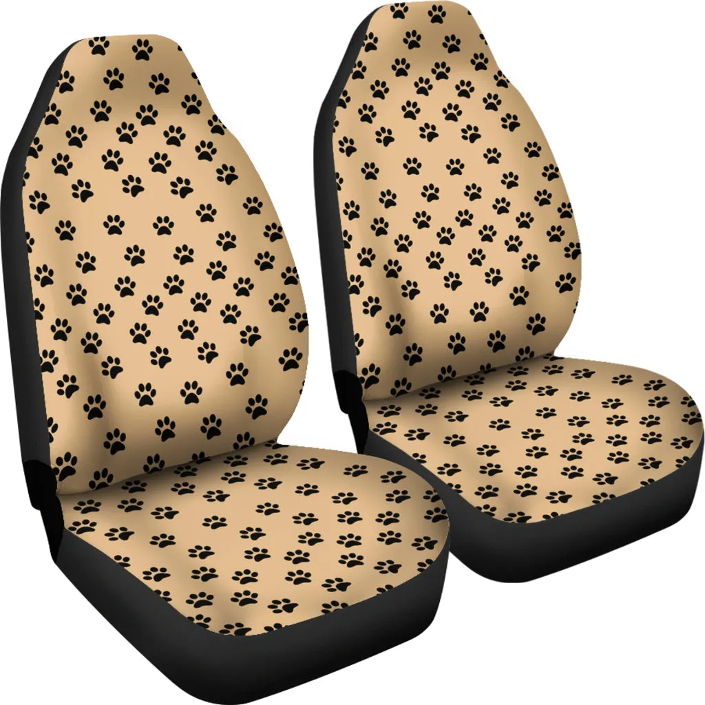 Paw Prints Tan Car Seat Covers (Set of 2)
