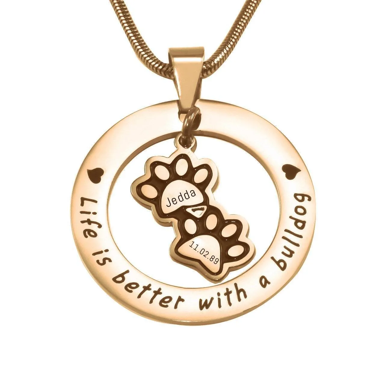 Paw Prints Washer Necklace