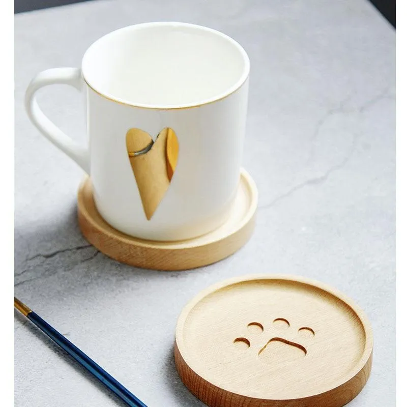 Paw Wooden Coaster