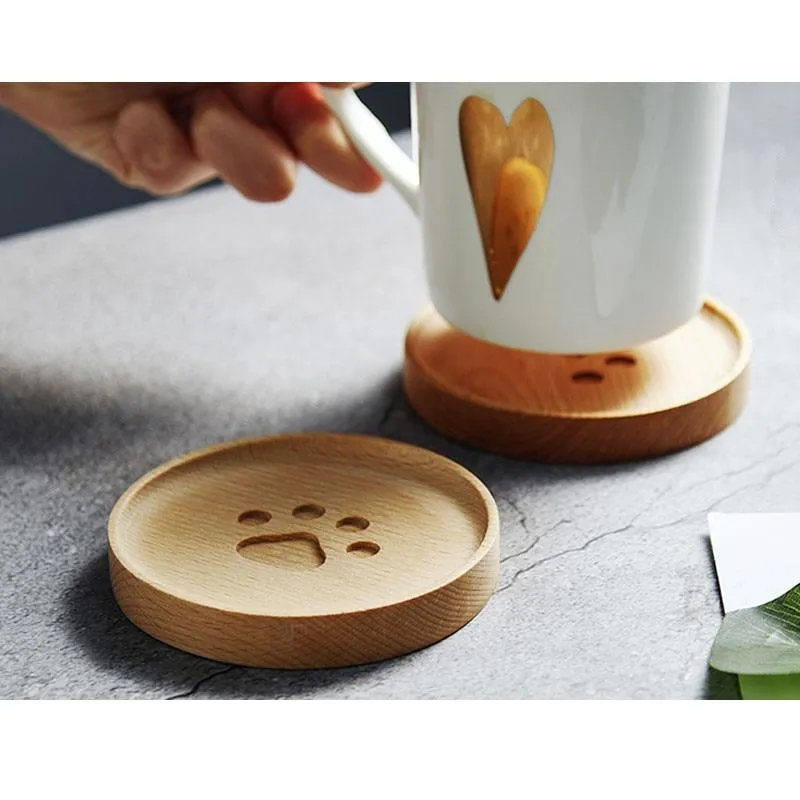 Paw Wooden Coaster