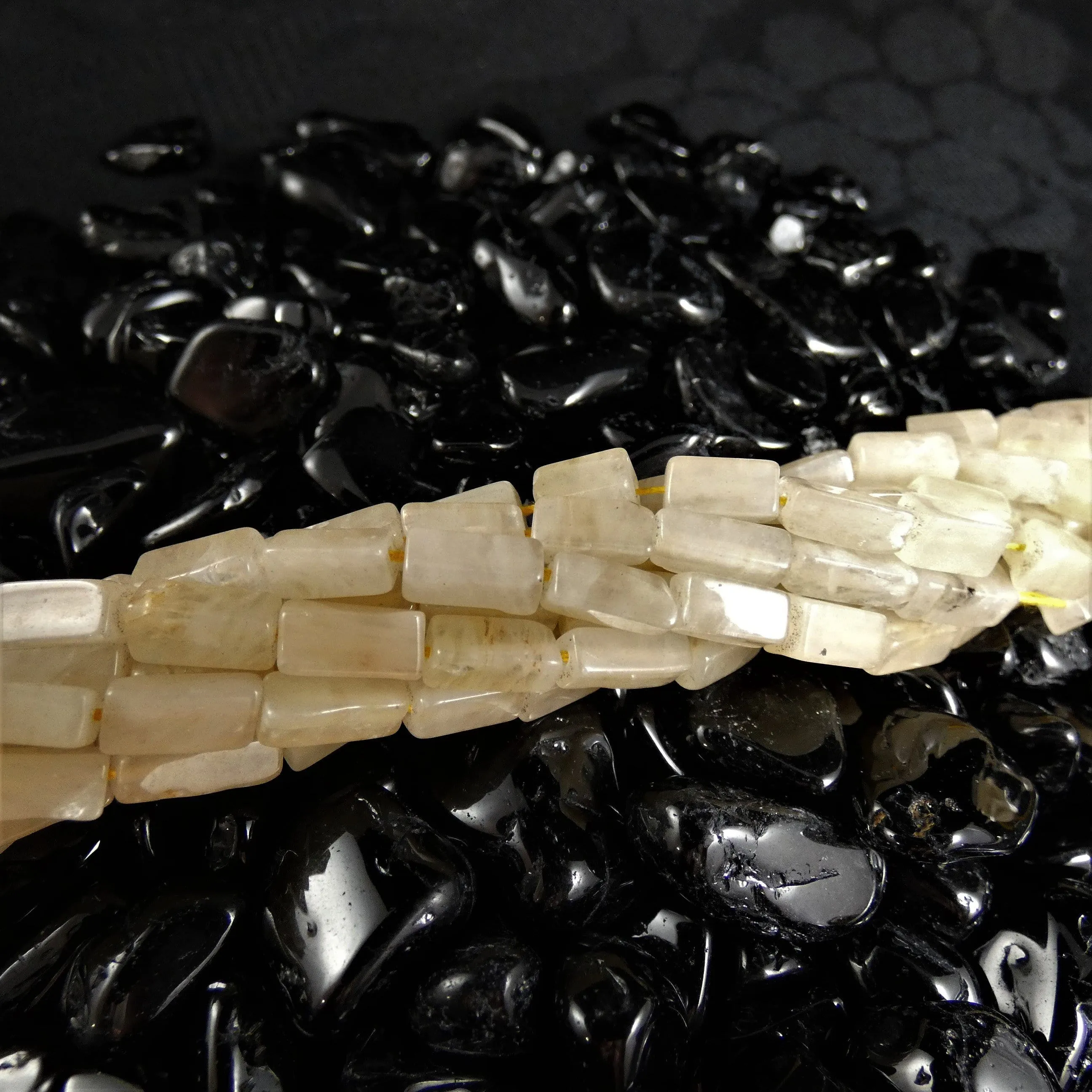 Peachy Quartz Bead Strands(rectangle)