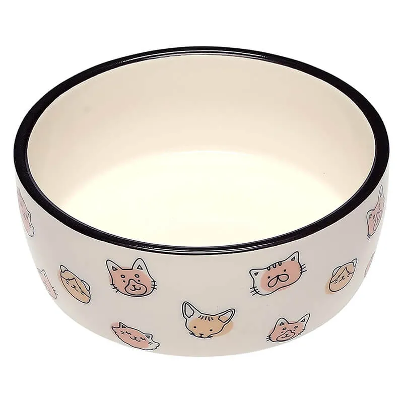 Pearhead Cat Faces Pet Dish