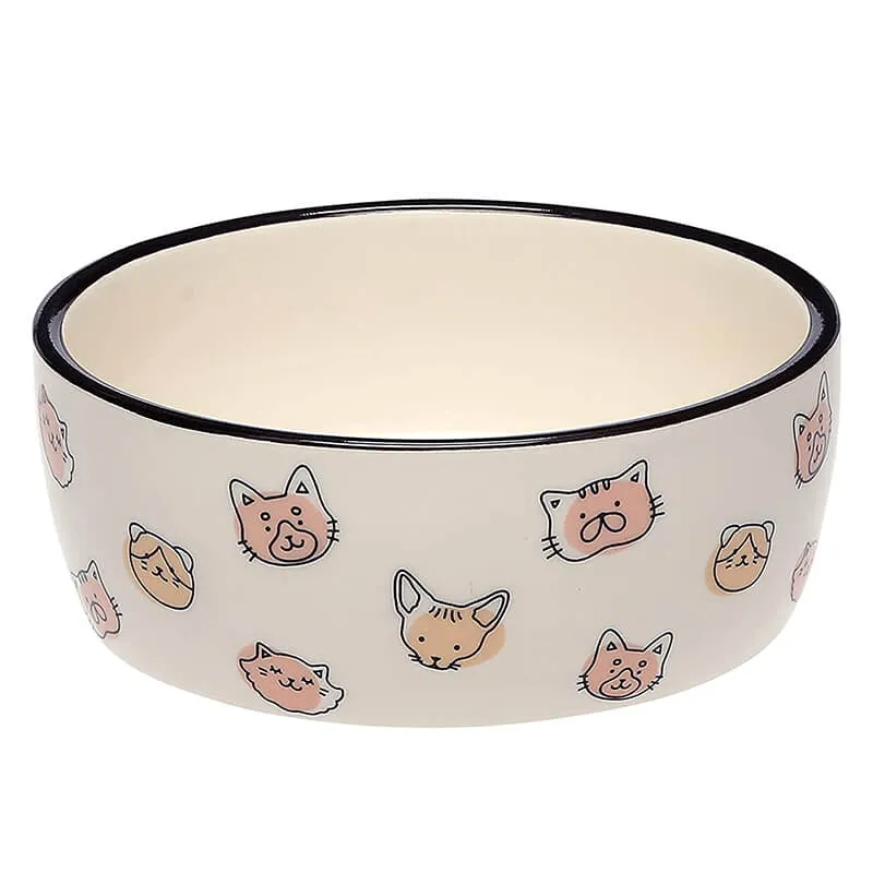 Pearhead Cat Faces Pet Dish