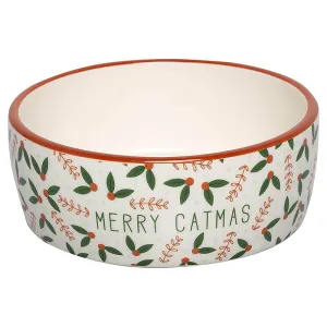 Pearhead "Merry Catmas" Cat Holiday Bowl