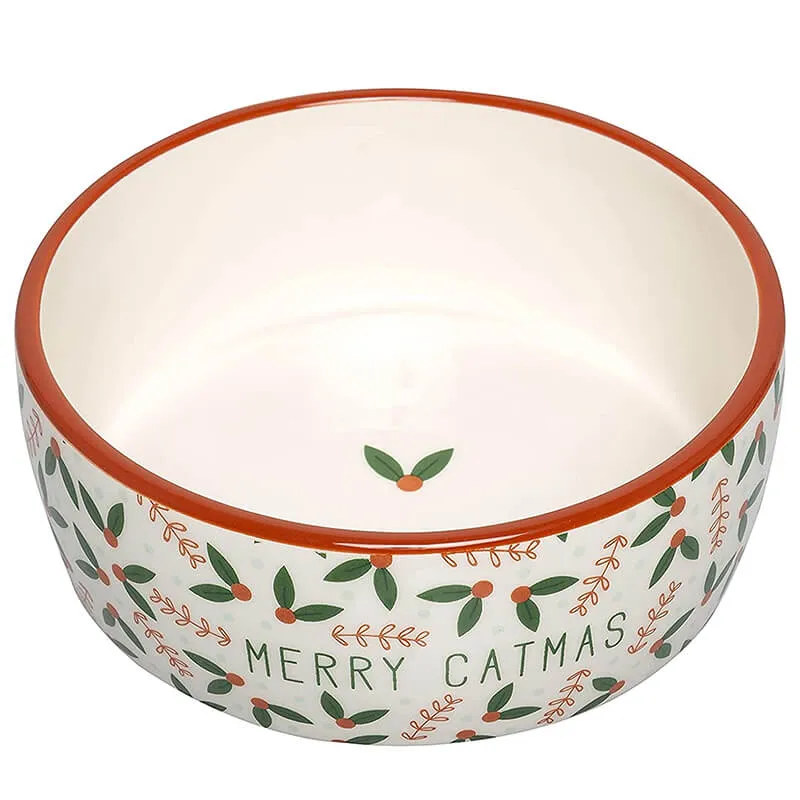 Pearhead "Merry Catmas" Cat Holiday Bowl