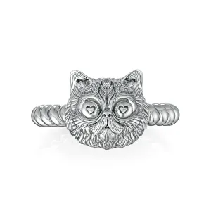 Persian Love Cat Twisted Wire Rope Ring