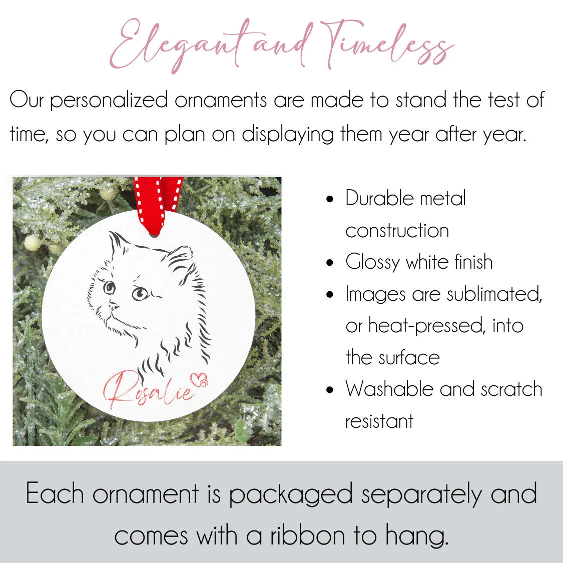 Pet Ornament for Christmas Tree - Personalized with Your Pet's Name and Image of Pet/Breed