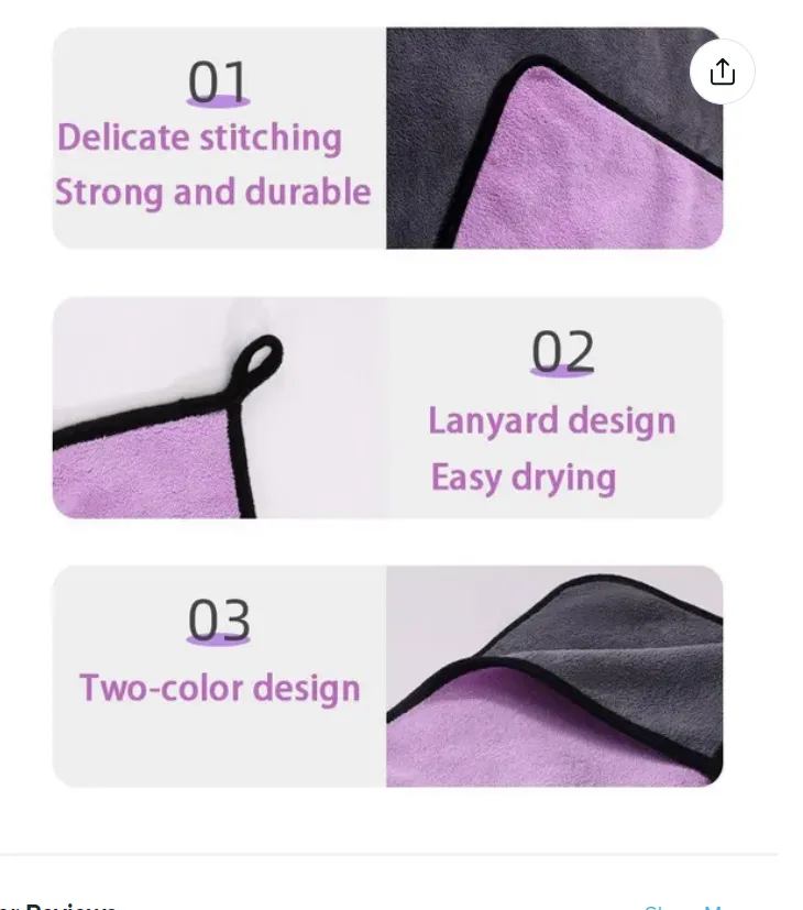 Pet Towel Quick Dry Dog Towel Bath Robe Soft Fiber Absorbent Cat Bath Towel Convenient Pet Cleaning Washcloth Pet Accessories