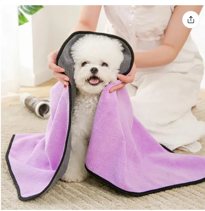 Pet Towel Quick Dry Dog Towel Bath Robe Soft Fiber Absorbent Cat Bath Towel Convenient Pet Cleaning Washcloth Pet Accessories