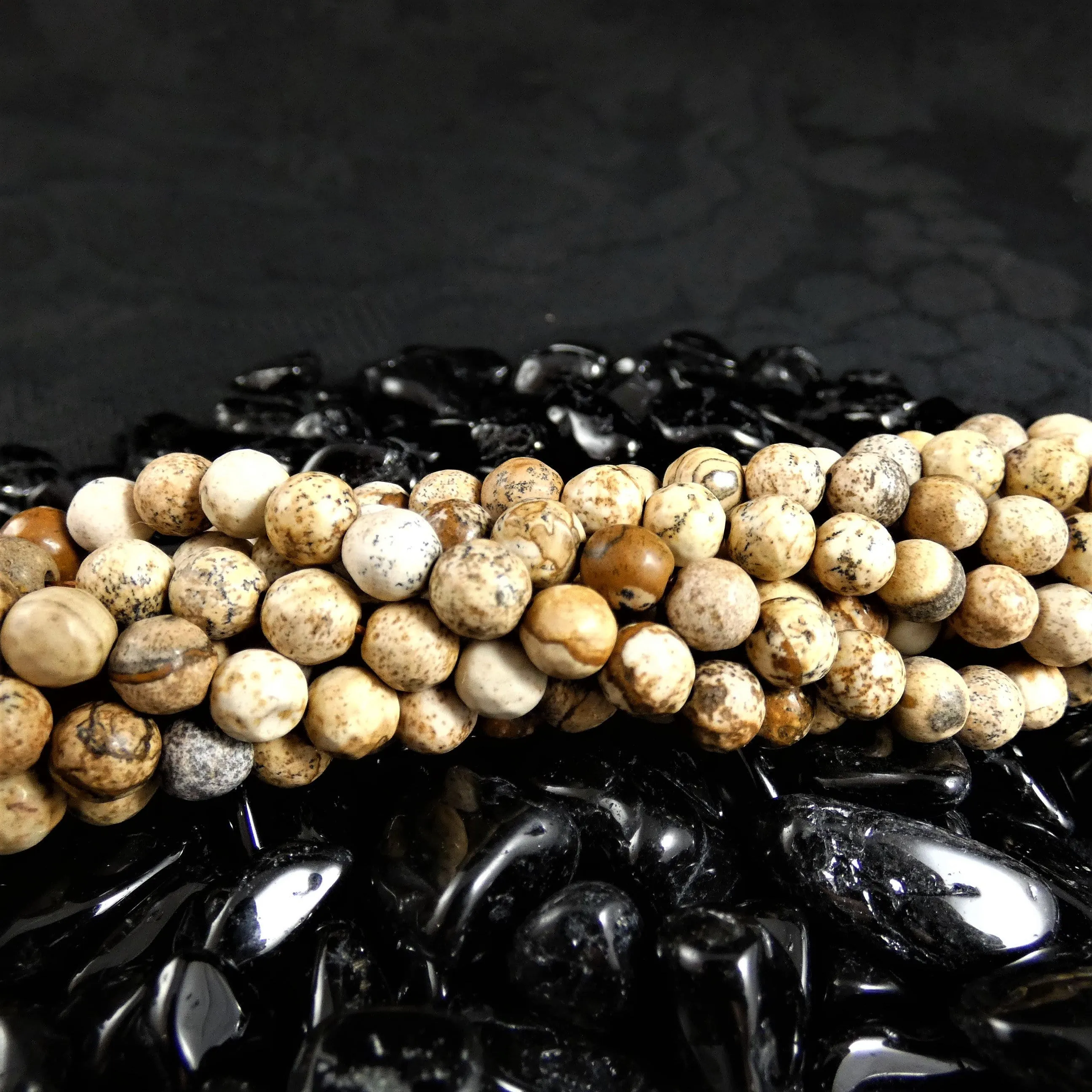 Picture Jasper Bead Strands (6mm round)