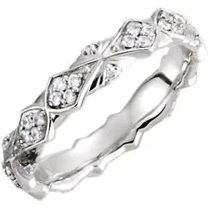 Platinum 1/3 CTW Diamond Sculptural-Inspired Eternity Band Size 7.5
