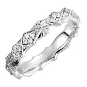 Platinum 1/3 CTW Diamond Sculptural-Inspired Eternity Band Size 7