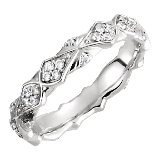 Platinum 1/3 CTW Diamond Sculptural-Inspired Eternity Band Size 7