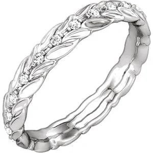 Platinum 1/6 CTW Diamond Sculptural-Inspired Eternity Band Size 6