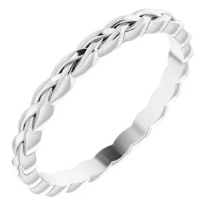 Platinum 2 mm Woven Band Size 7