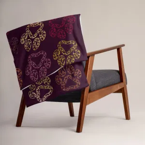 Plum Paw Prints Throw Blanket