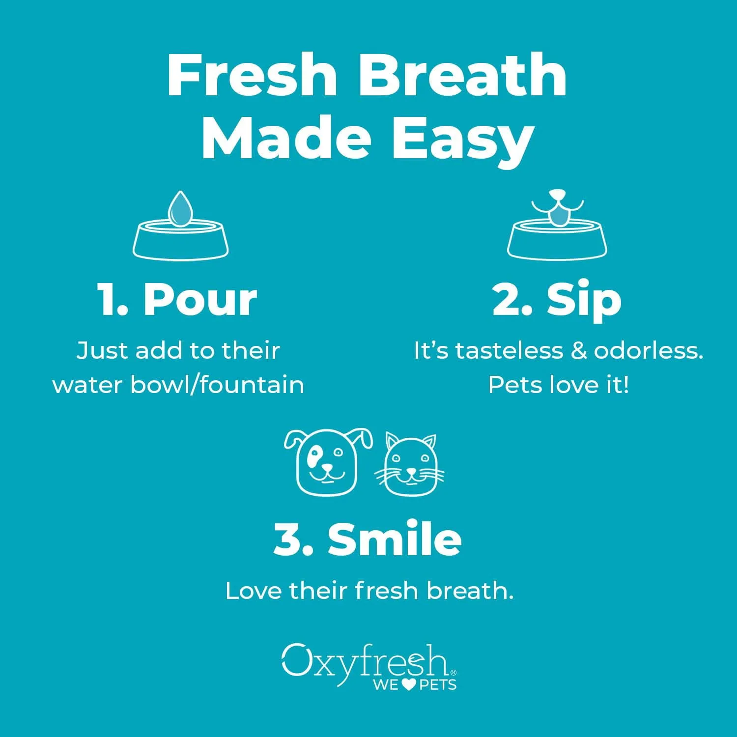 Premium Oxyfresh Cat Dental Water Additive, Fights Tartar & Plaque-8 Fl Oz