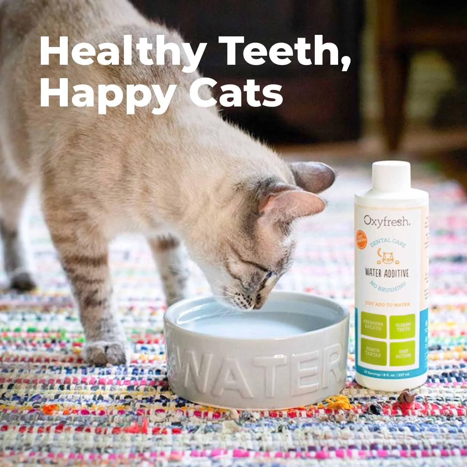 Premium Oxyfresh Cat Dental Water Additive, Fights Tartar & Plaque-8 Fl Oz