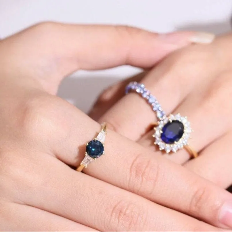 Princess Diana Inspired Colored Gemstone Engagement Ring