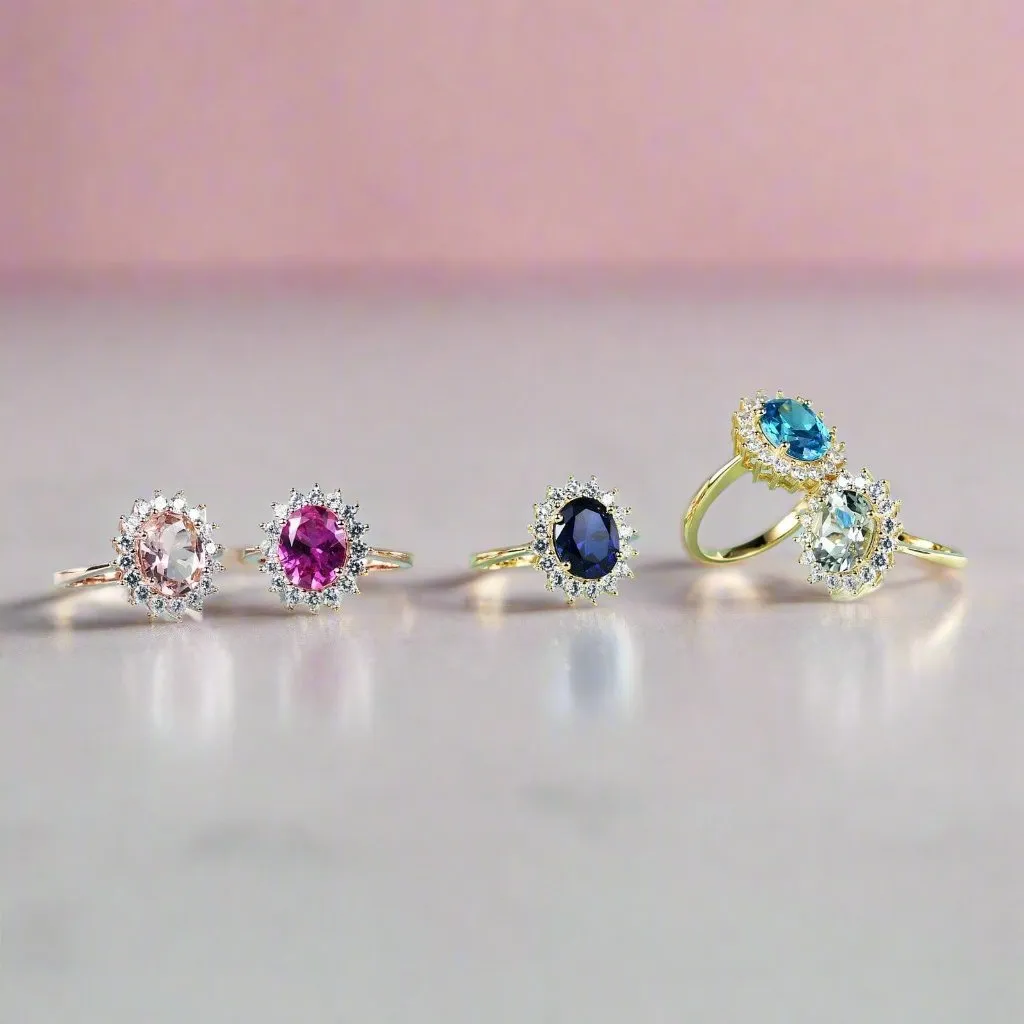 Princess Diana Inspired Colored Gemstone Engagement Ring