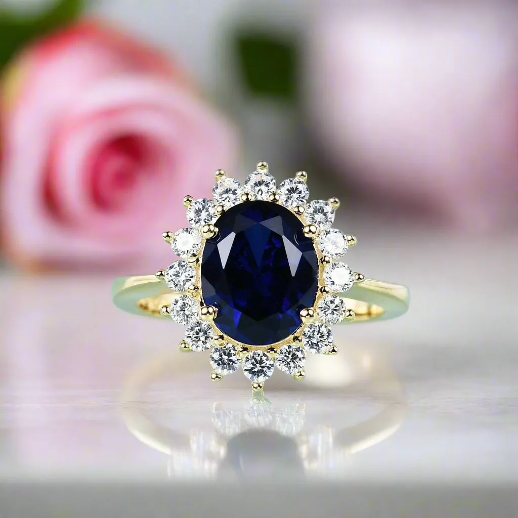 Princess Diana Inspired Colored Gemstone Engagement Ring