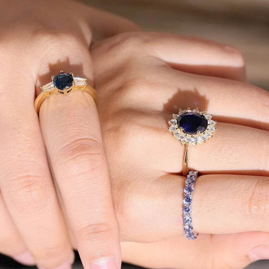 Princess Diana Inspired Colored Gemstone Engagement Ring