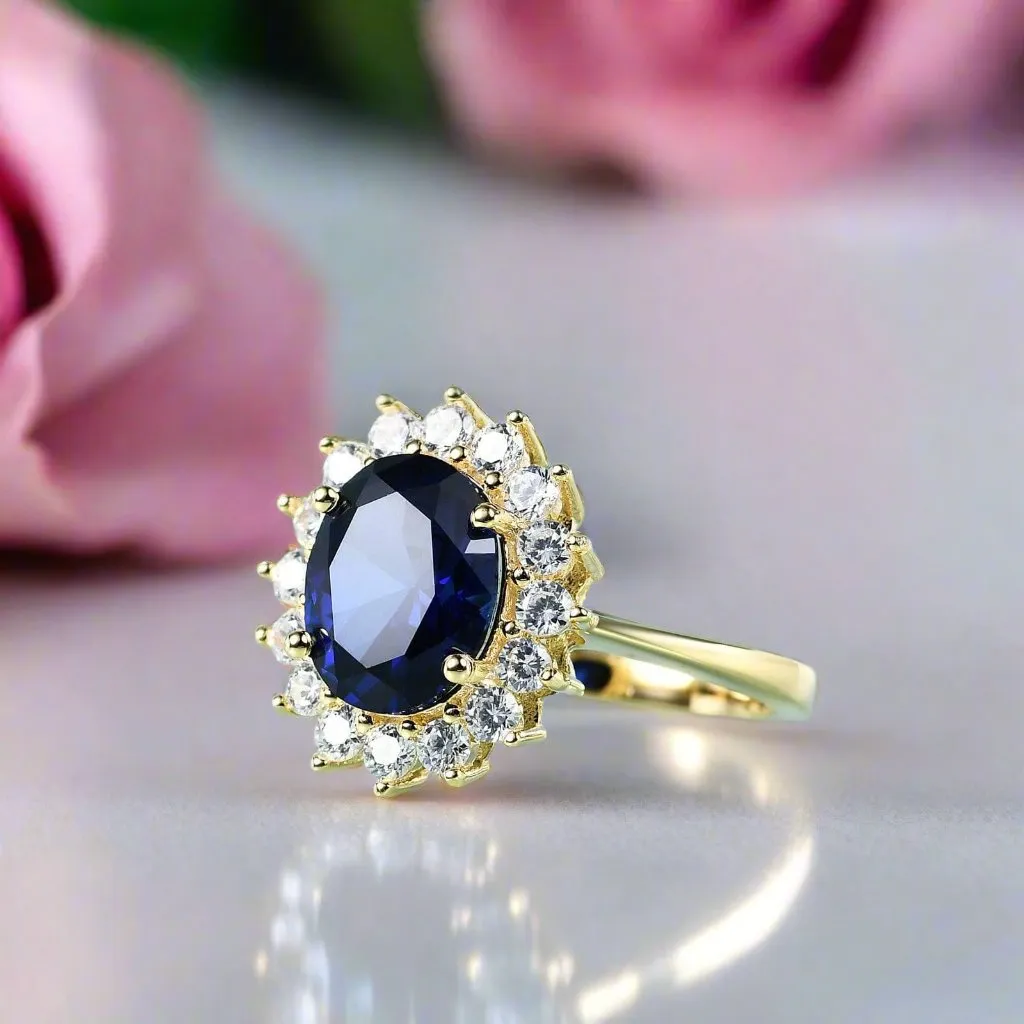 Princess Diana Inspired Colored Gemstone Engagement Ring