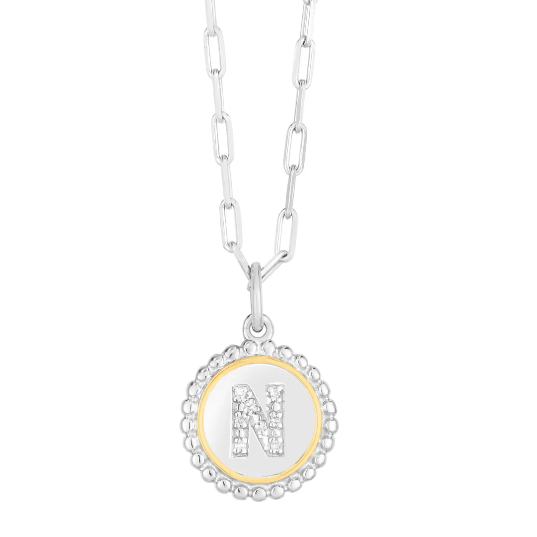 Prosecco Diamond Initial Necklace