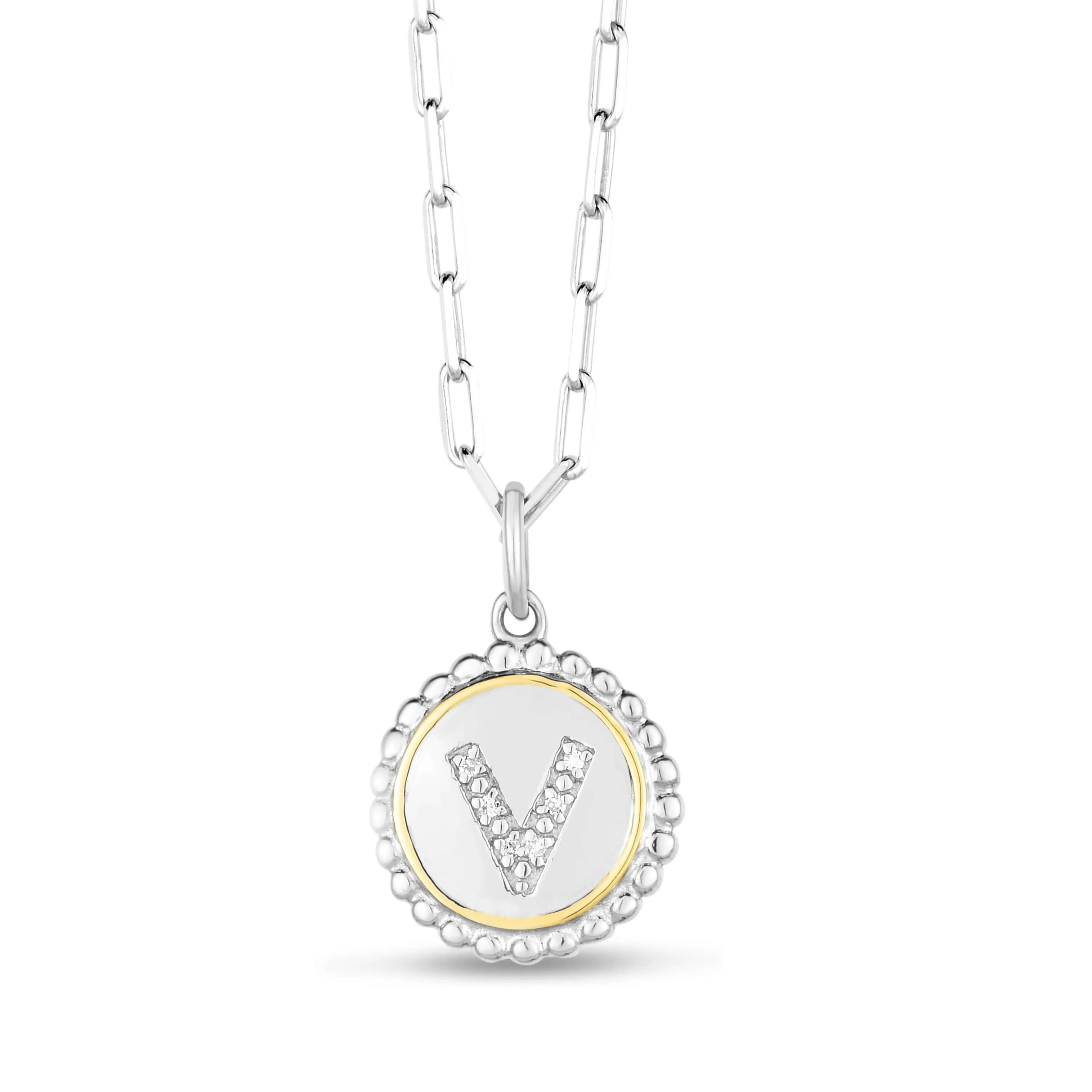 Prosecco Diamond Initial Necklace